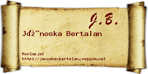 Jánoska Bertalan névjegykártya