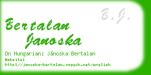 bertalan janoska business card