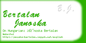 bertalan janoska business card